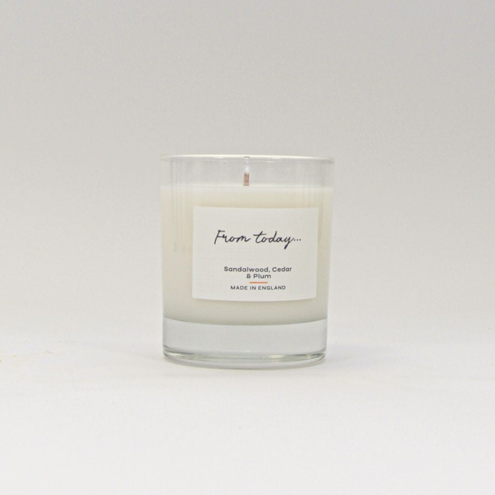 Luxury 200g candle gift in Sandalwood, Cedar & Plum
