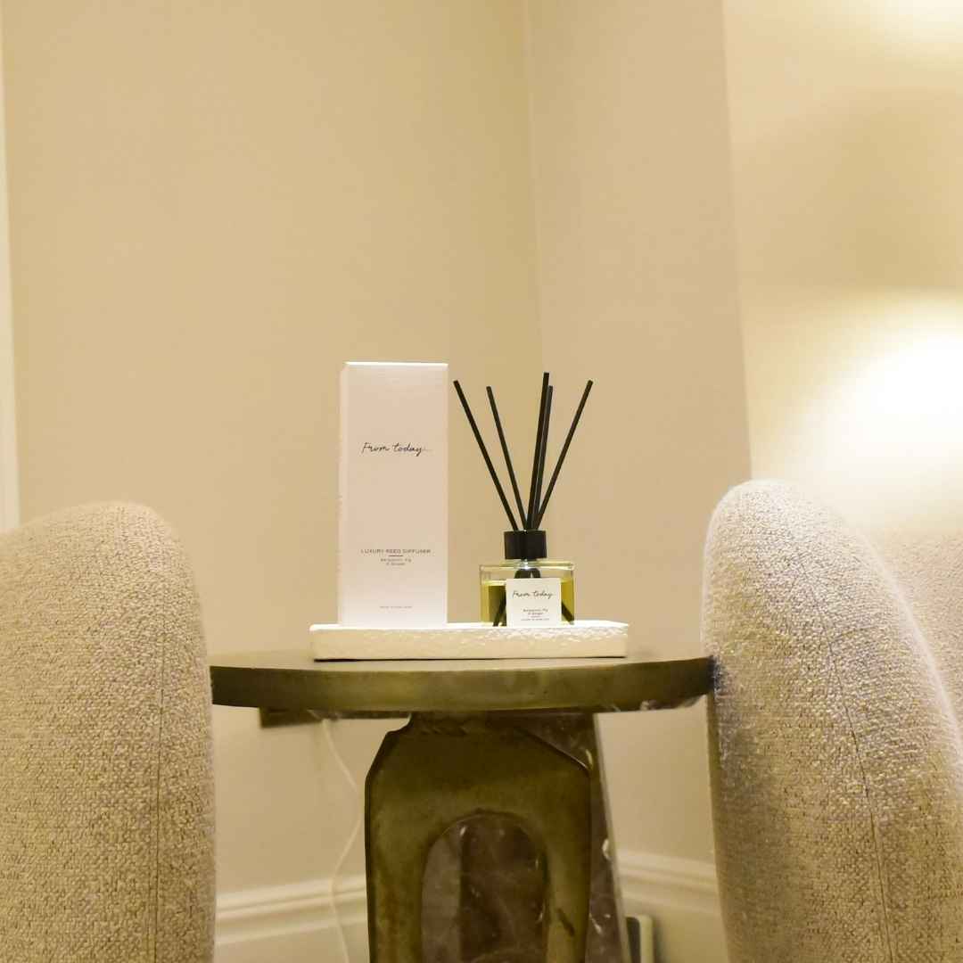 Bergamot, Fig & Ginger luxury reed diffuser with box