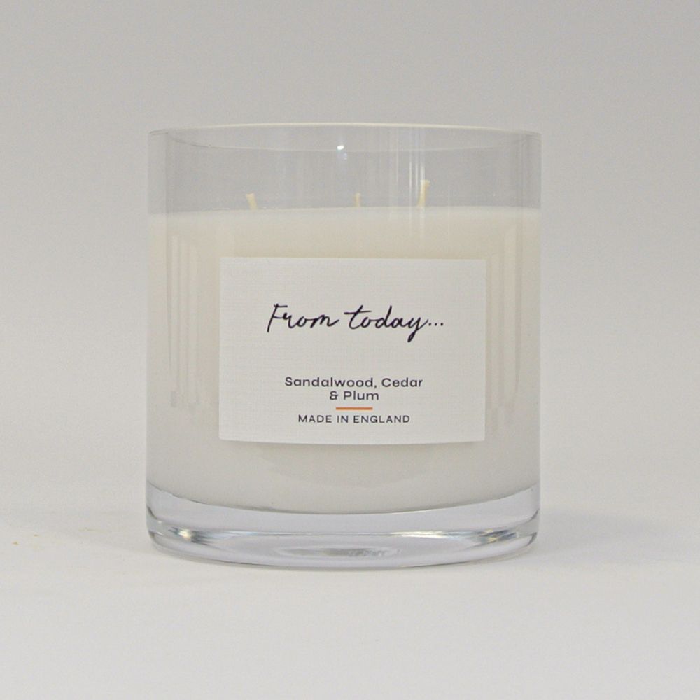 Luxury 3 wick candle, Sandalwood, Cedar & Plum