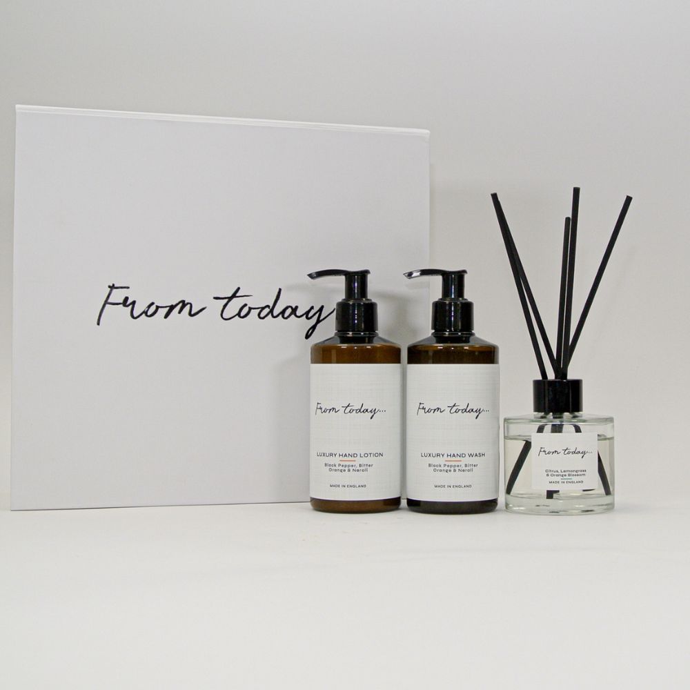 Reed diffuser and hand care gift set with gift box